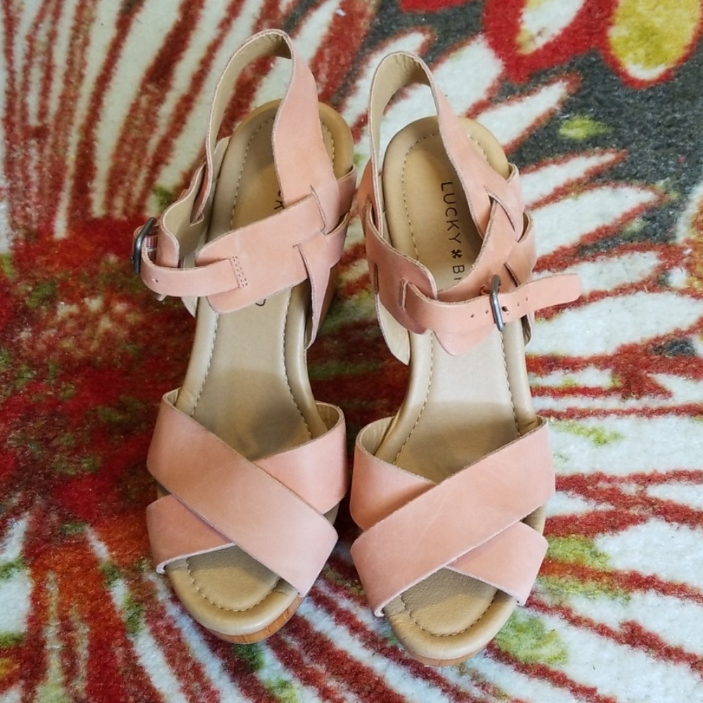 LUCKY BRAND 70s STYLE RETRO HEEL SANDALS